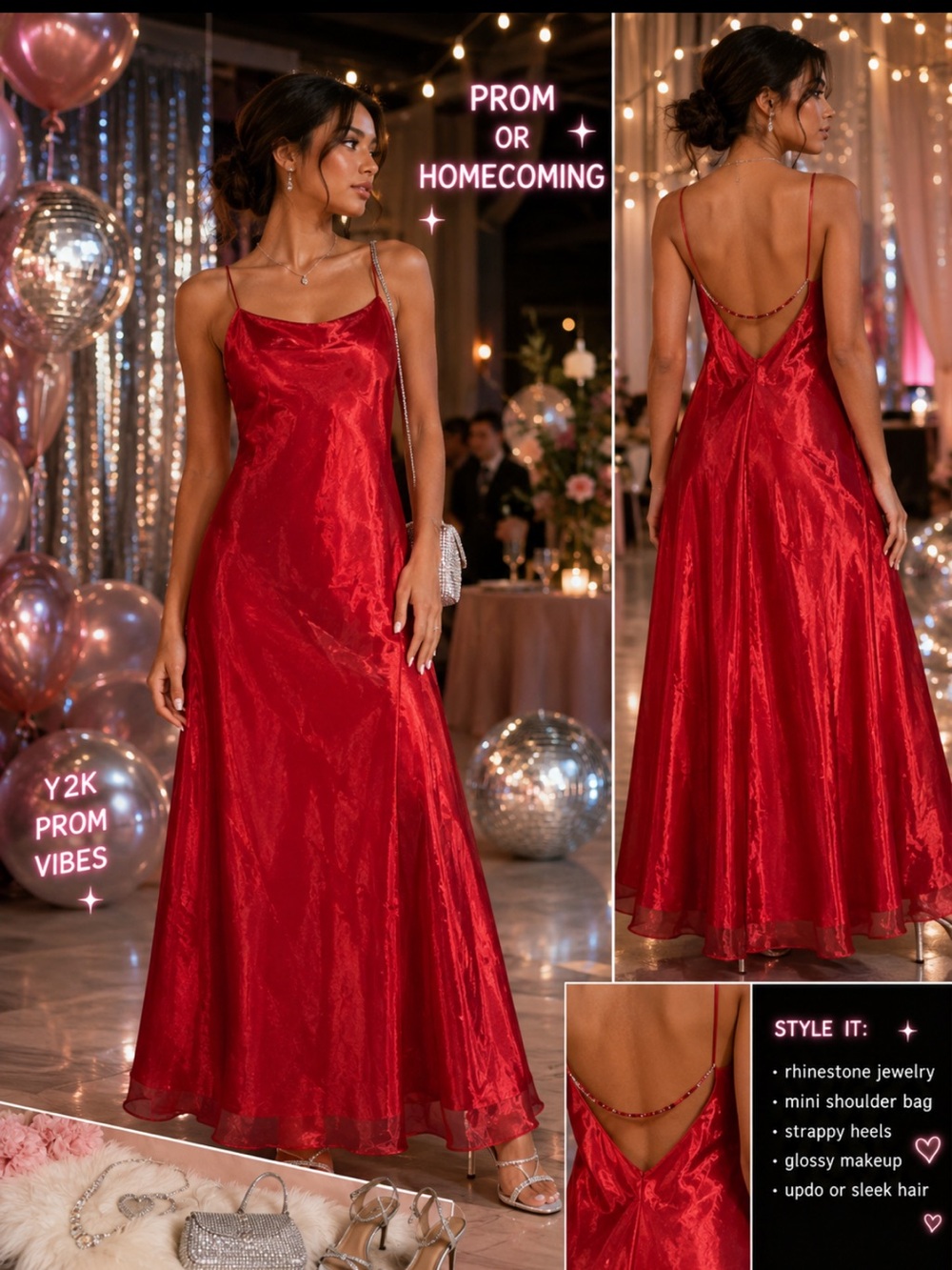 True Y2K Jessica McClintock Gunne Sax “Millennium 2000” gown, red, prom